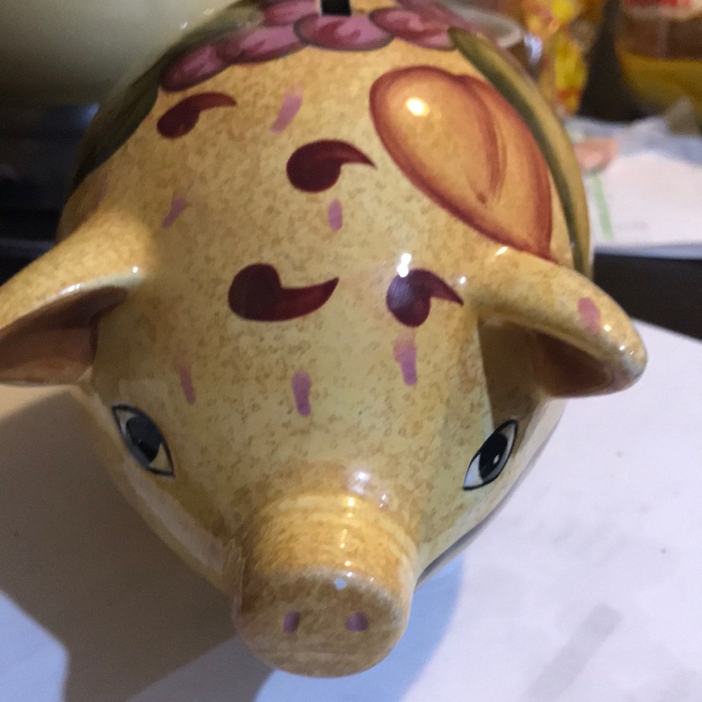 Piggy bank , fruit painting